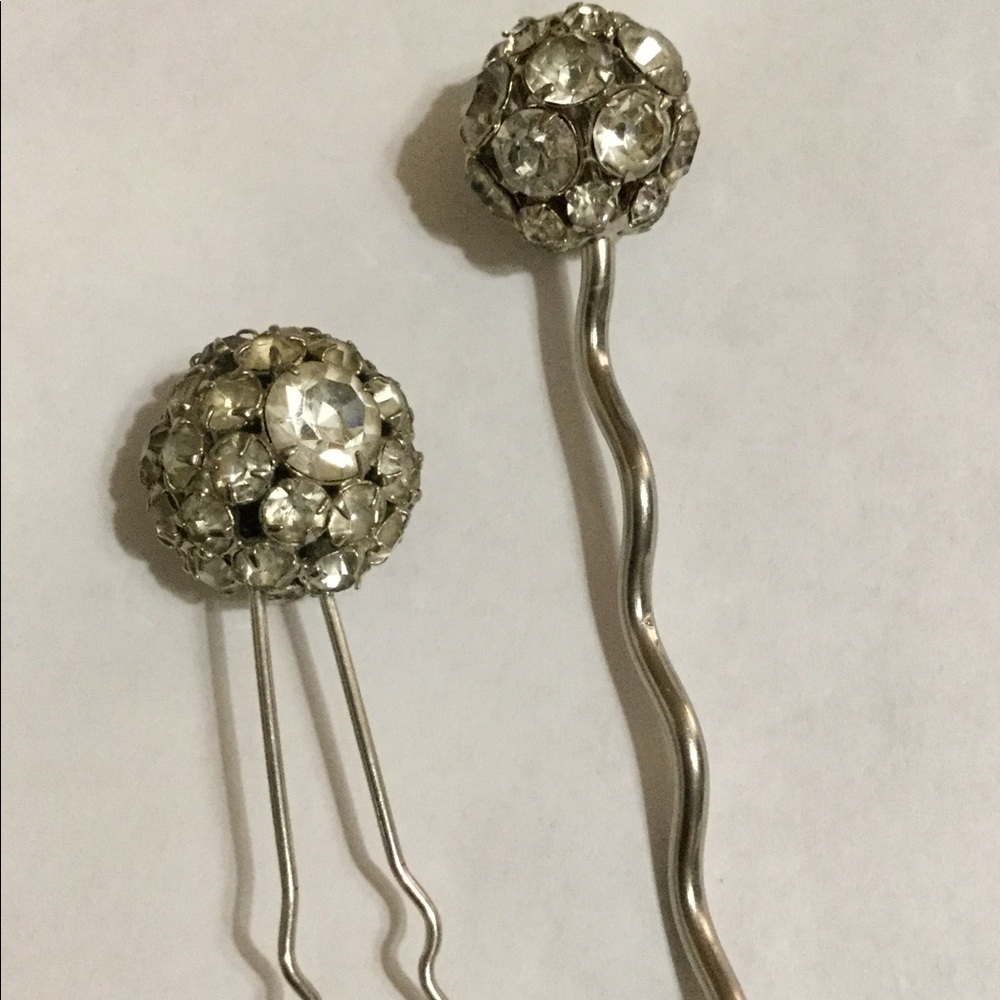 Vintage 1960s Rhinestone Hat Pin & Hair Pin Set